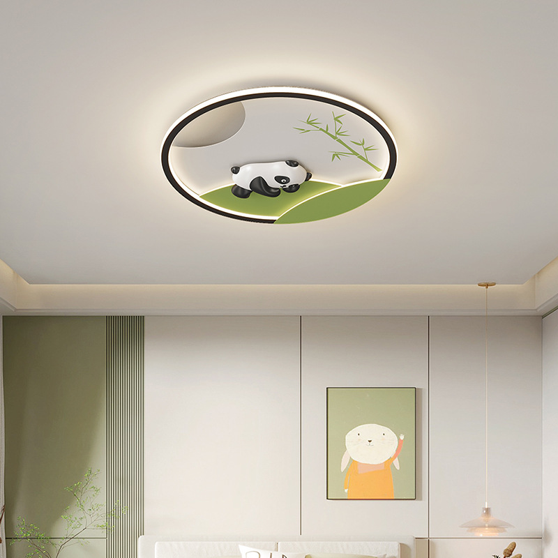 Protector de ojos de espectro completo dormitorio estilo crema diseñador creativo de dibujos animados panda habitación para niños lámpara de techo 2025 nuevo