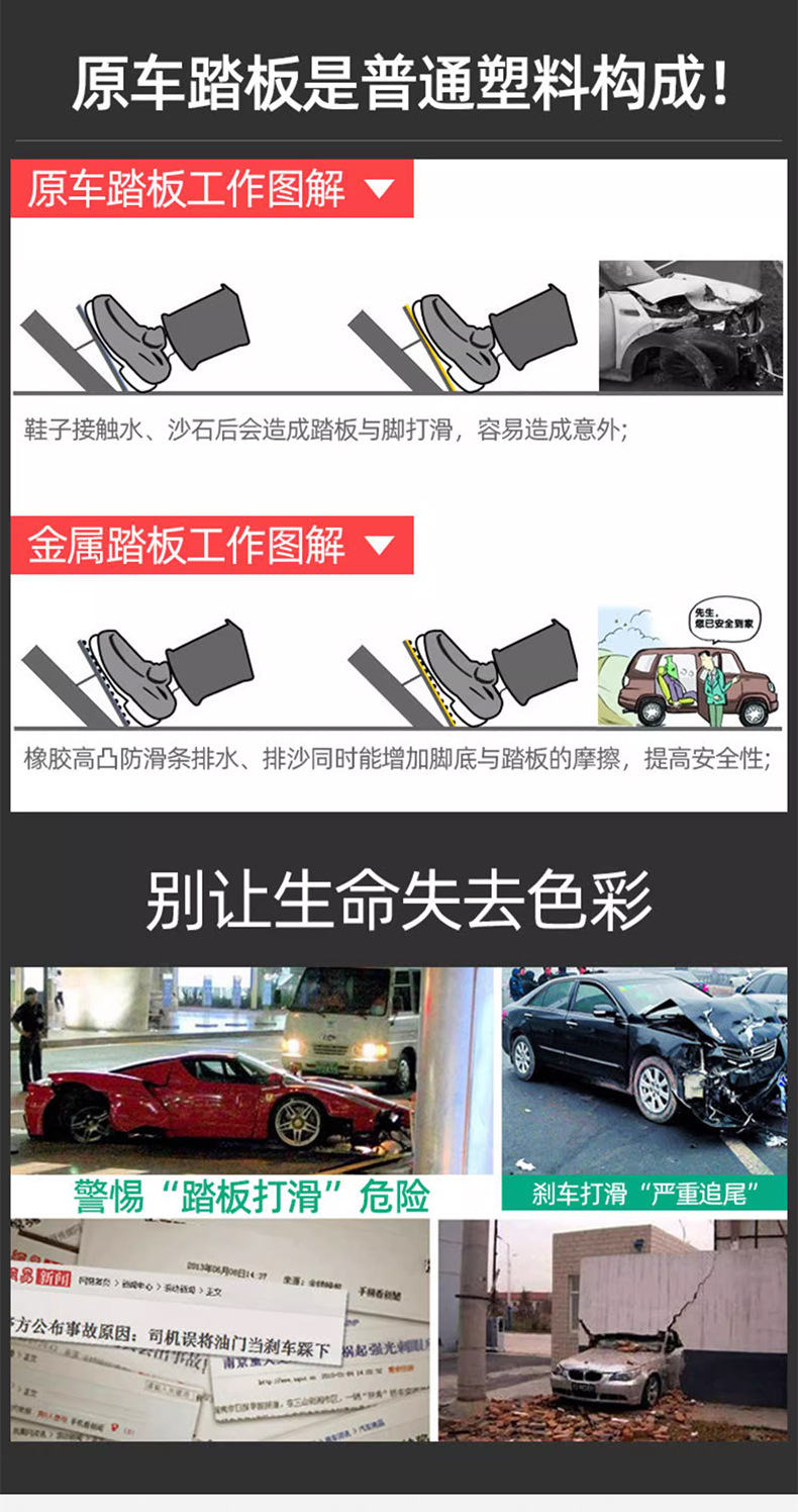 Applicable Mercedes-Benz brake throttle pedal E300L/C260L/GLC modified GLA/GLB/GLE interior supplies