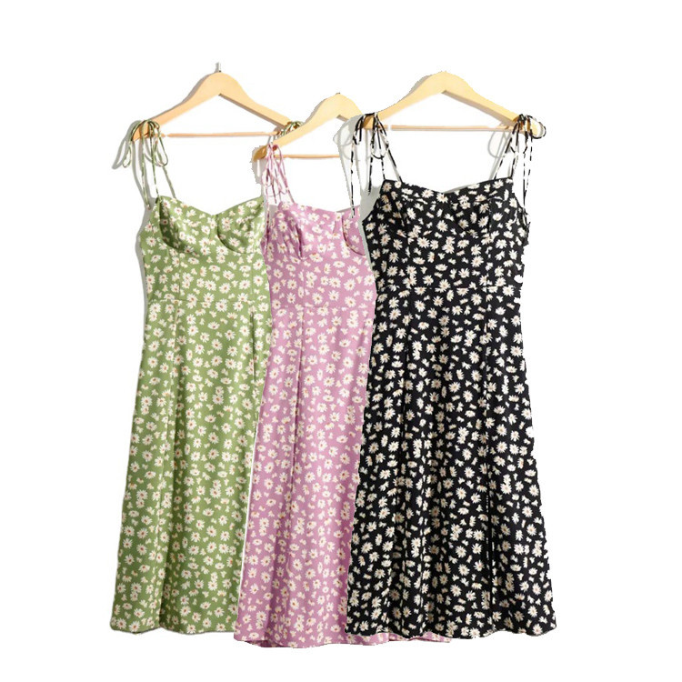 daisy print suspender dress  NSLD20611