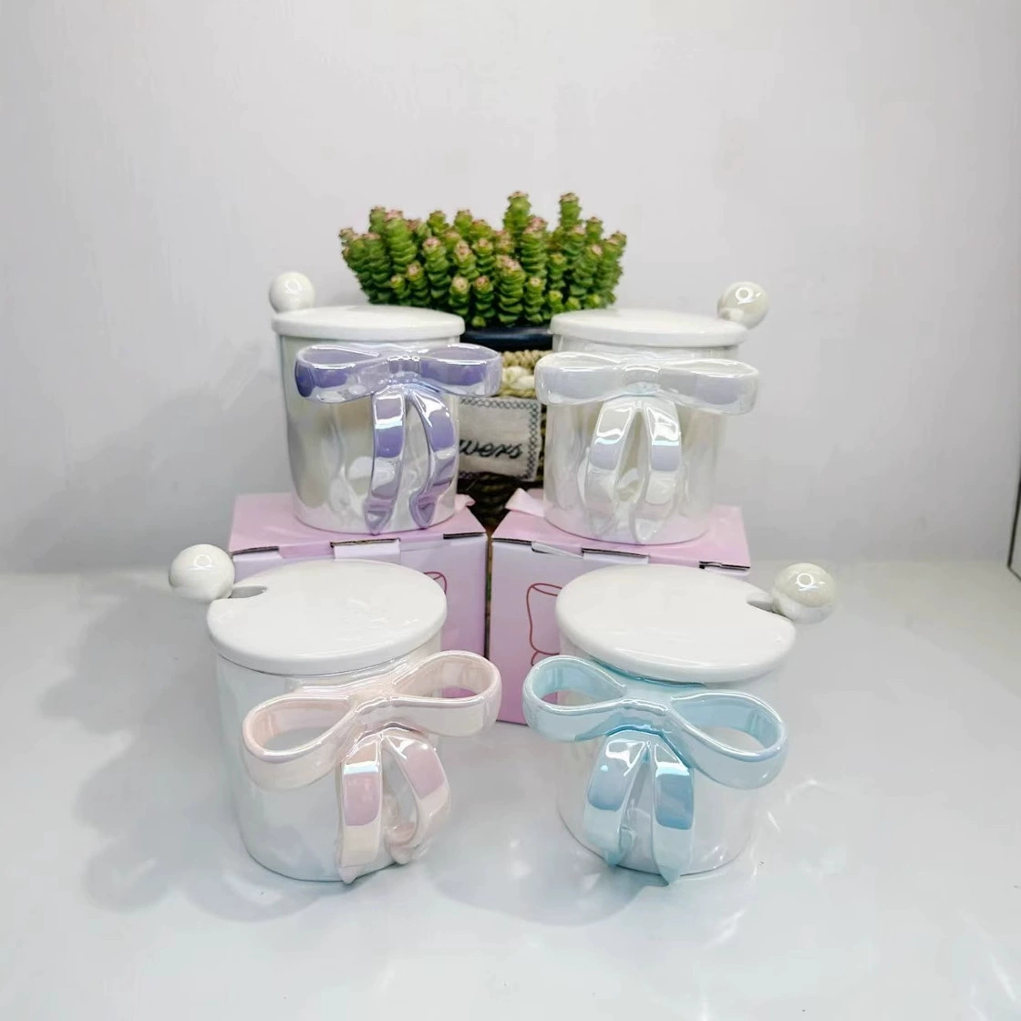 Креативная кружка с бантом, керамическая кружка, креативная чашка для воды, новая чашка для завтрака, кофейная чашка, подарок на день рождения