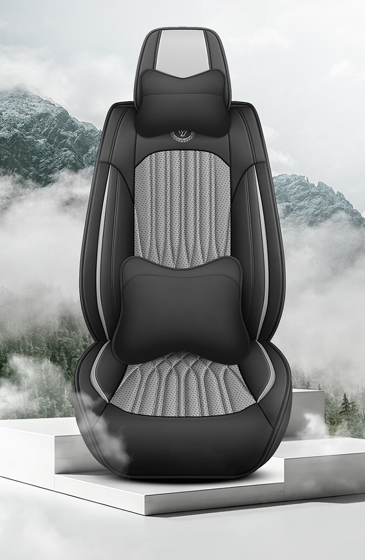 Foreign Trade Cross-Border Full Leather Ice Silk Car Seat Cover Car Seat Cushion Universal Four-Season Car Seat Cover Car Seat Cushion