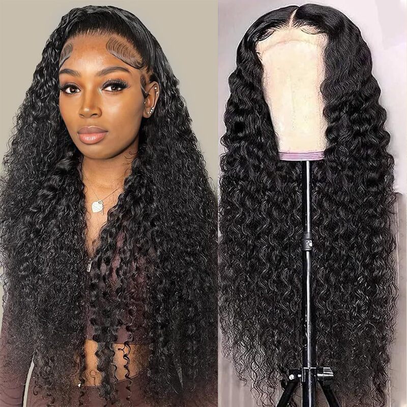 Cross-border Wig African Women's Front Lace Real Hair Headset Black Long Curly 13x 6 Large Wave Hair Headset