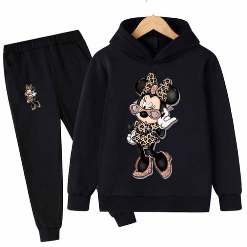 Minnie Mouse Casual Kids' 2-Piece Hoodie Set - Cool for Girls and Boys Sports Clothing