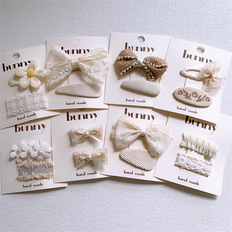 New children's net veil butterfly clip for girls, embroidered flower BB clip for babies, pair of hair clips for side fringe