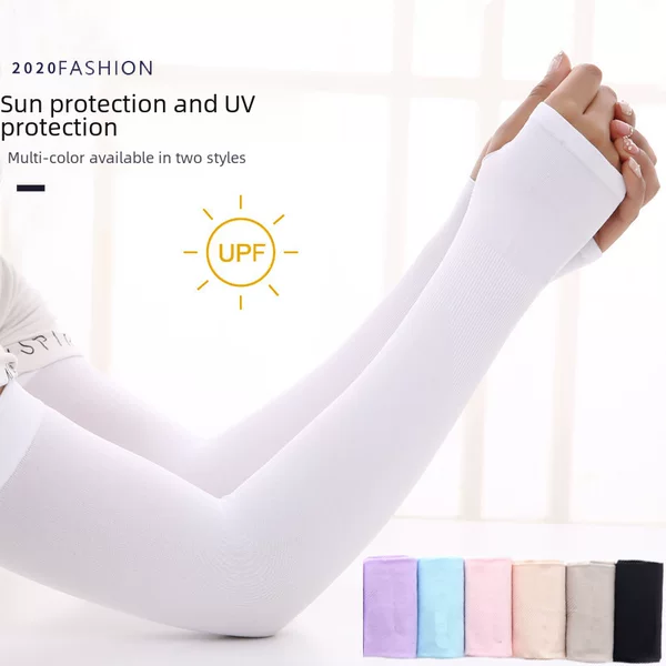 Summer Ice Silk Sleeves Outdoor Sports Riding Sunscreen Arm Protection Ice Sleeves Driving Hand Sleeves Men's and Women's Ice Gloves