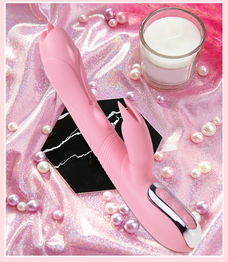 Jiuai Silicone Inserted Vibrator with Electric Button Control, Pink — detail image 30