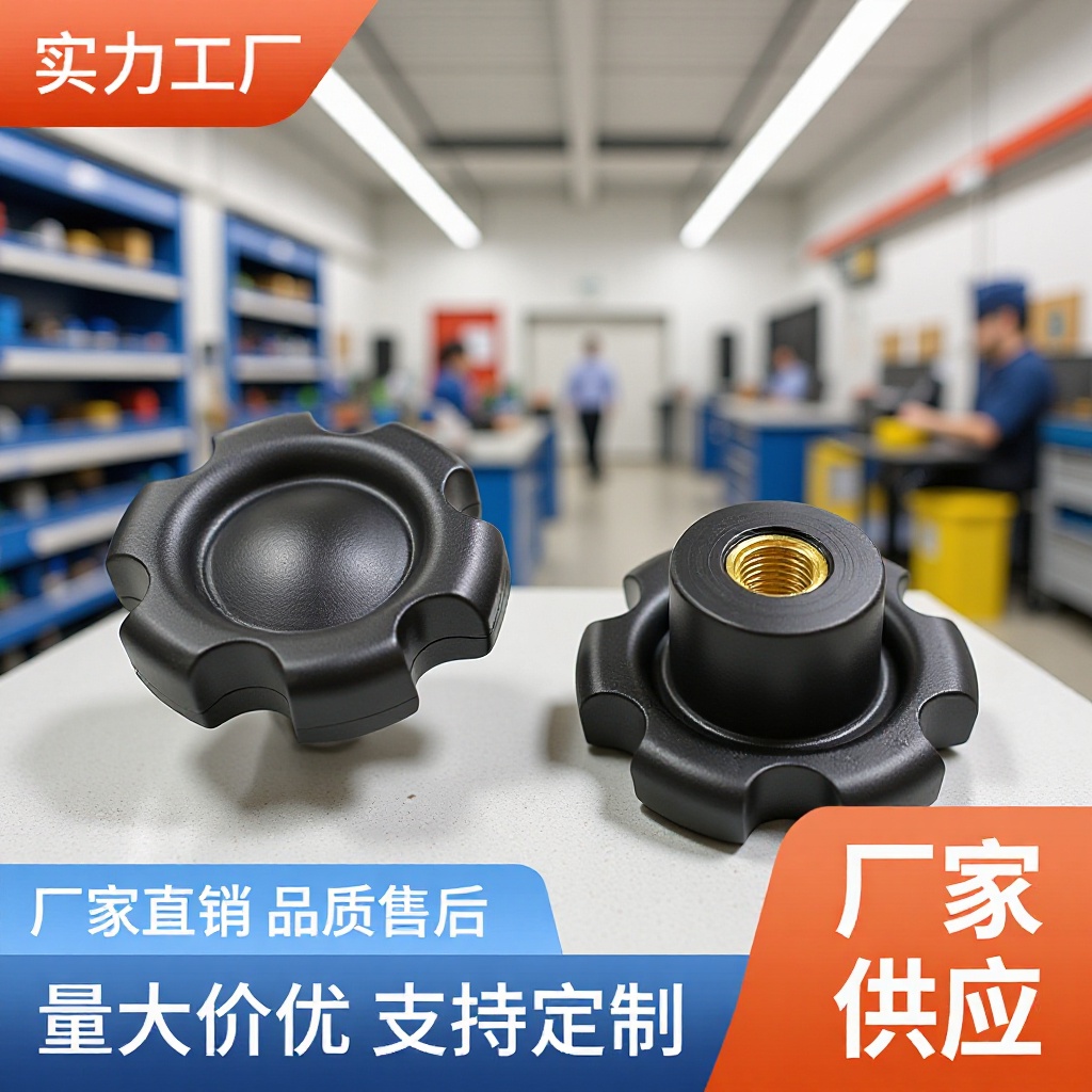 源头厂家28m5m6波纹六角梅花塑胶头手拧螺母 手柄螺母 旋钮螺帽