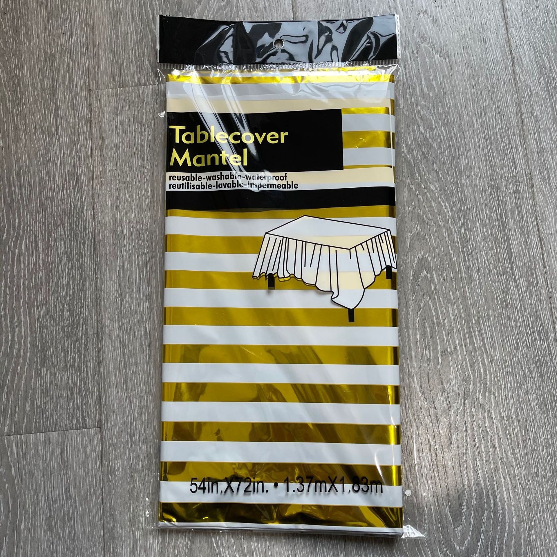 Mantel desechable para Amazon con pequeños puntos dorados/plateados