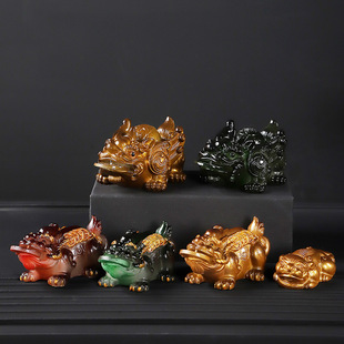 Color-changing fortune-making tea pet water-spraying brave creative tea set accessories financial resources rolling boutique ornaments manufacturers wholesale