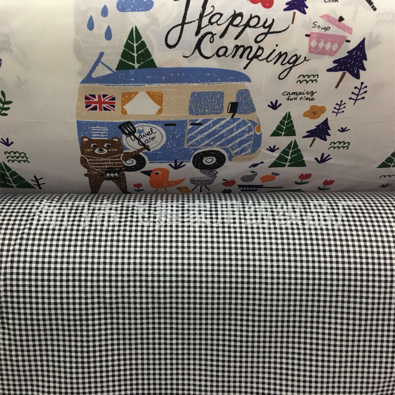 100%纯棉窄幅全棉斜纹印花布料卡通纯棉DIY狐狸布料无荧光剂棉布