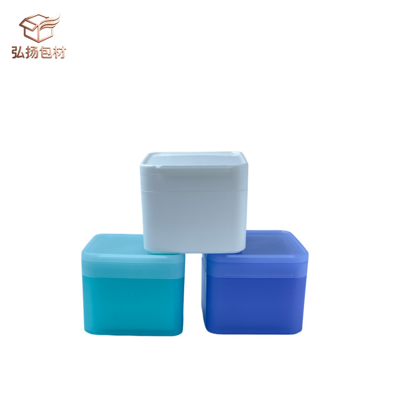 300ml Square Flip-Top Double-Layer Container with Wet Compress Cotton Pads, Multi-Color Pp Mask Jar, Scrub Cream Box 300ml Square Flip-Top Double-Layer Container with Wet Compress Cotton Pads, Multi-Color Pp Mask Jar, Scrub Cream Box