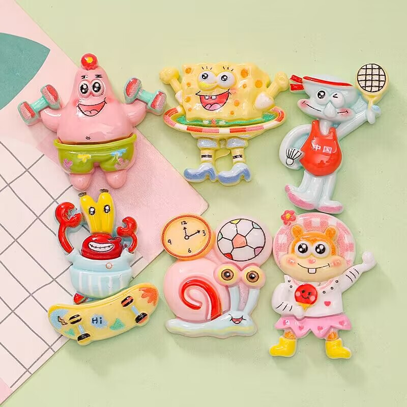 Cute Sports Shanghai Style Resin Accessories DIY Handmade Cream Glue Mobile Phone Case Keychain Hairpin Electric Car Patch