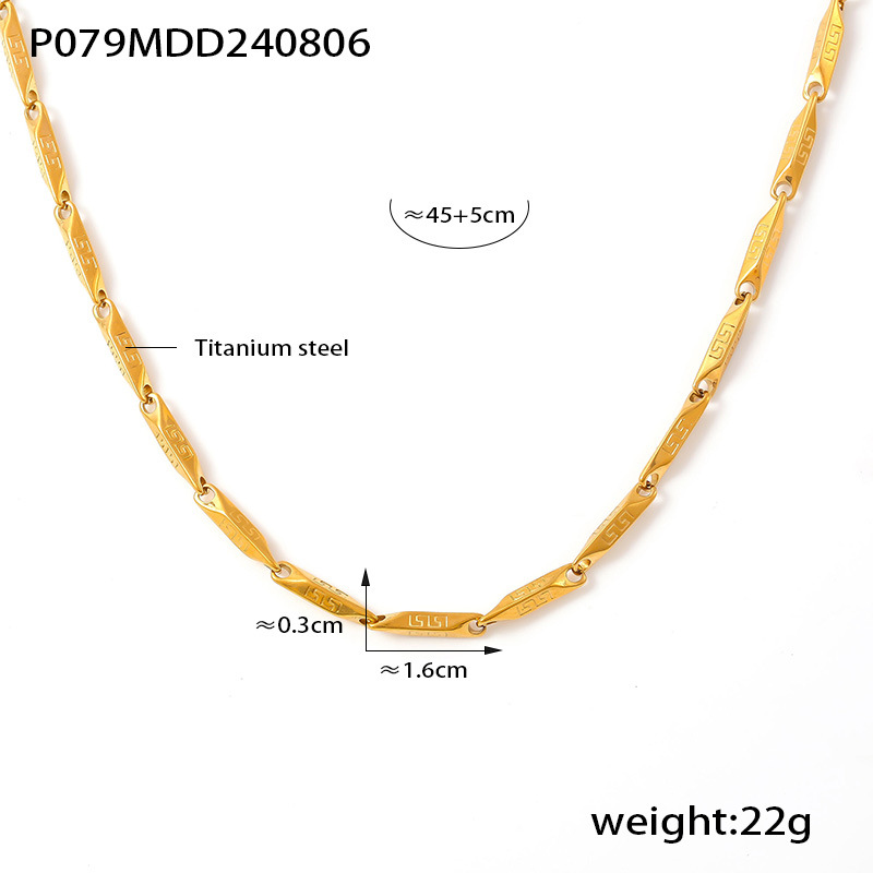 Conjunto de joias com colar e pulseira de elos em losango_voghion.com