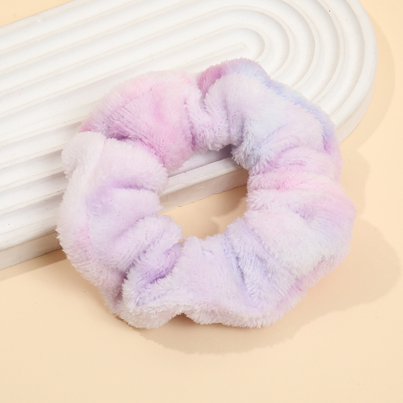 Punto de felpa, lazo para el cabello del intestino grueso, franela femenina, lazo para los intestinos de otoño e invierno, corbata de cola de caballo, banda de goma, cuerda para el cabello teñida, tocado de todo fósforo, accesorios para el cabello