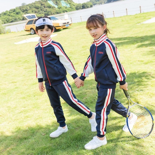 New primary school uniform set, spring, autumn and winter clothing, children's baseball uniform, sports class uniform, kindergarten uniform, two-piece set