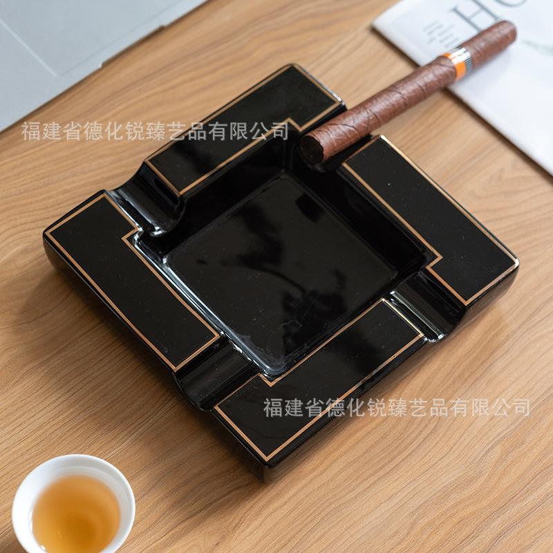 Fashion Home Ceramic Cigar Ashtray Personality Trend Nordic Creative Office Hotel Advertising Simple Ashtray