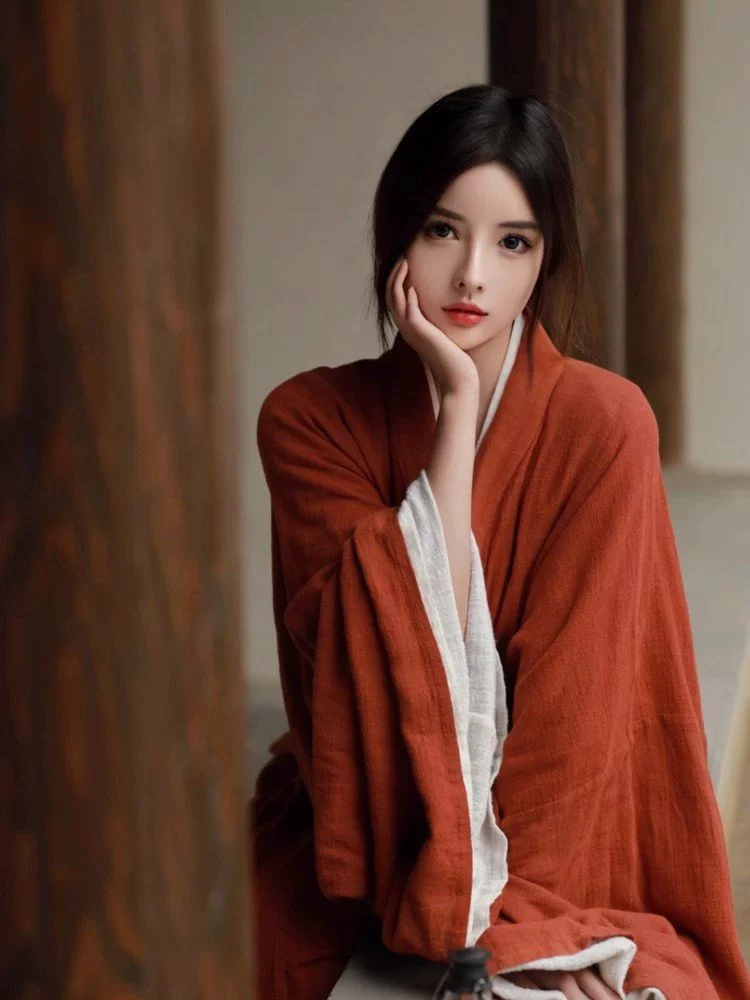 Hanfu Wei Jin Zhi, древний стиль, фея, супер фея, элегантный красный с широкими рукавами