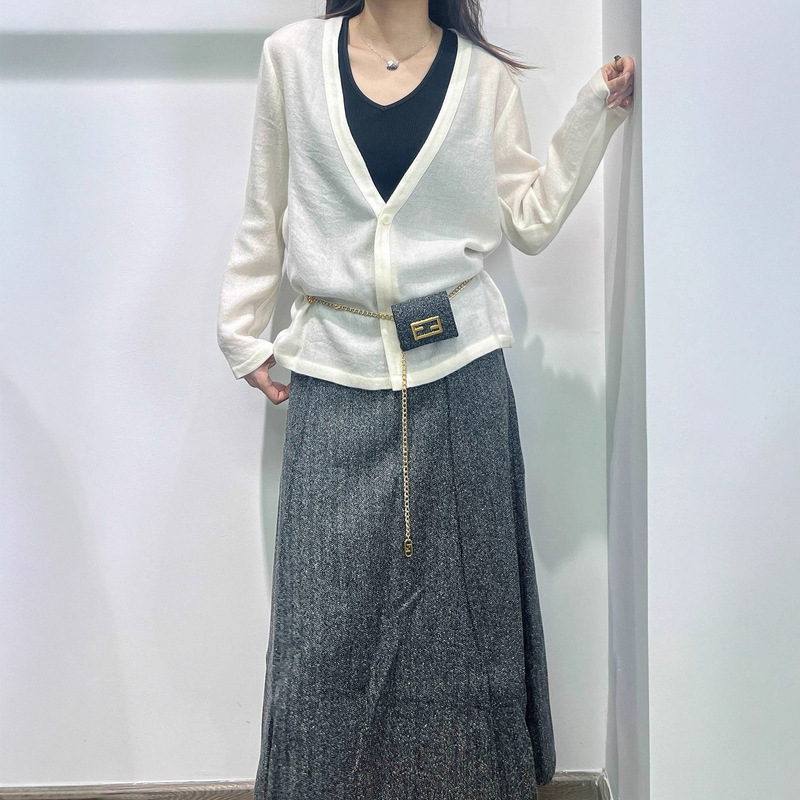 南油女装V领澳毛一粒扣开衫上衣25秋季新款宽松休闲羊绒长袖上衣|undefined