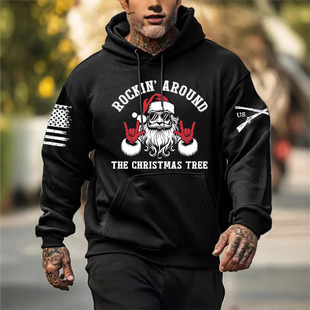 Autumn/Winter 2024 Santa Claus Head Like Cross-border Amazon EABY Men's Casual Hooded Wear Factory Outlet