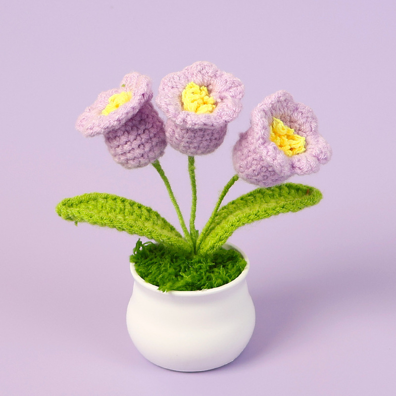 完成品クロスボーダーニットウールひまわり鉢植え造花研究デスクトップ装飾品卒業子供の日の小さなギフト|undefined