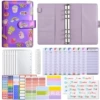 Cartoon [Luxury Gift Pack] Purple (12 budget cards + 8 zipper bags + 2 word stickers + 3 multi-function stickers + caliper 1 + color label stickers 2 + 2)