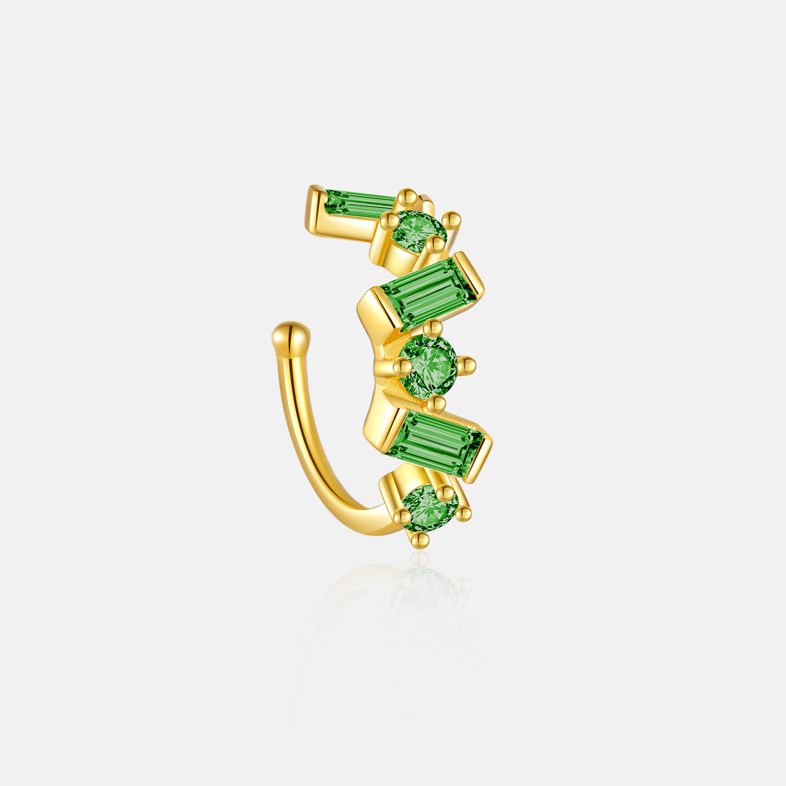 Unisex Gender 1 Piece 18K Gold Plated 925 Sterling Silver Geometric Ear Cuffs