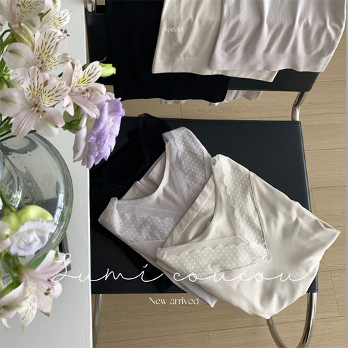 Women's Autumn Clothing Suit Autumn Pants Body Bottoming Sexy Thin Lace Bottoming Shirt Autumn and Winter Warm V-neck Slim Fit