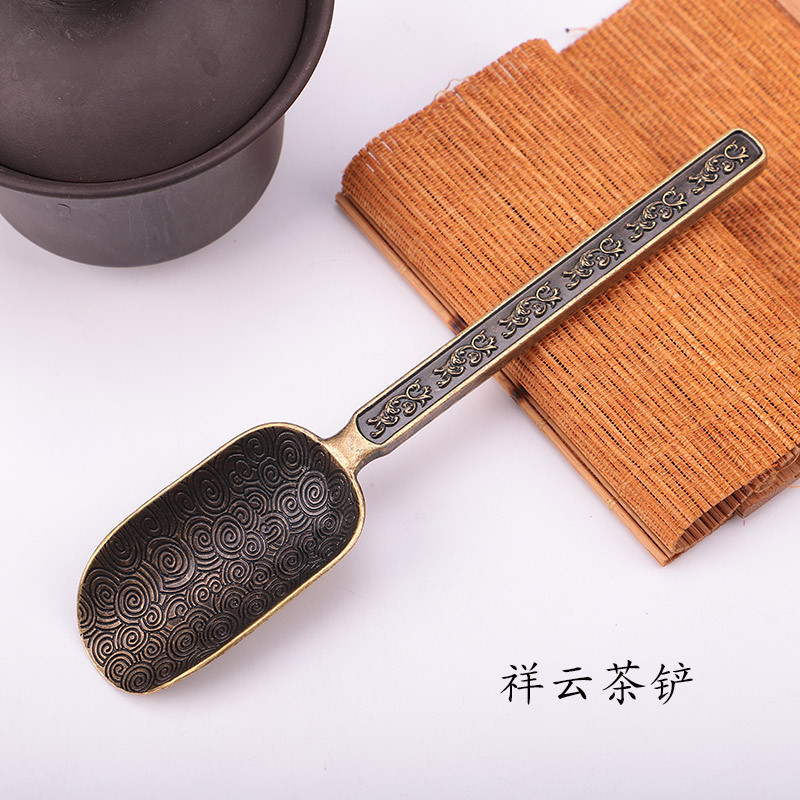 芸縁茶シャベル茶匙彫刻福字祥雲模様の美しい茶器茶道部品メーカー直供|undefined