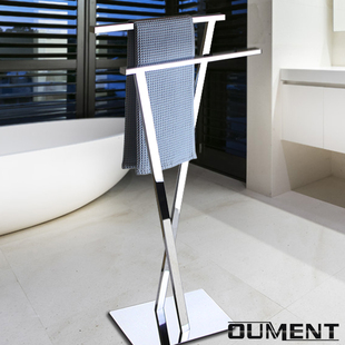 All-Copper Floor-Standing Towel Rack, Bathroom Towel Storage Rack, High and Low Double Poles, Vertical Towel Rack, Accessible Luxury Style