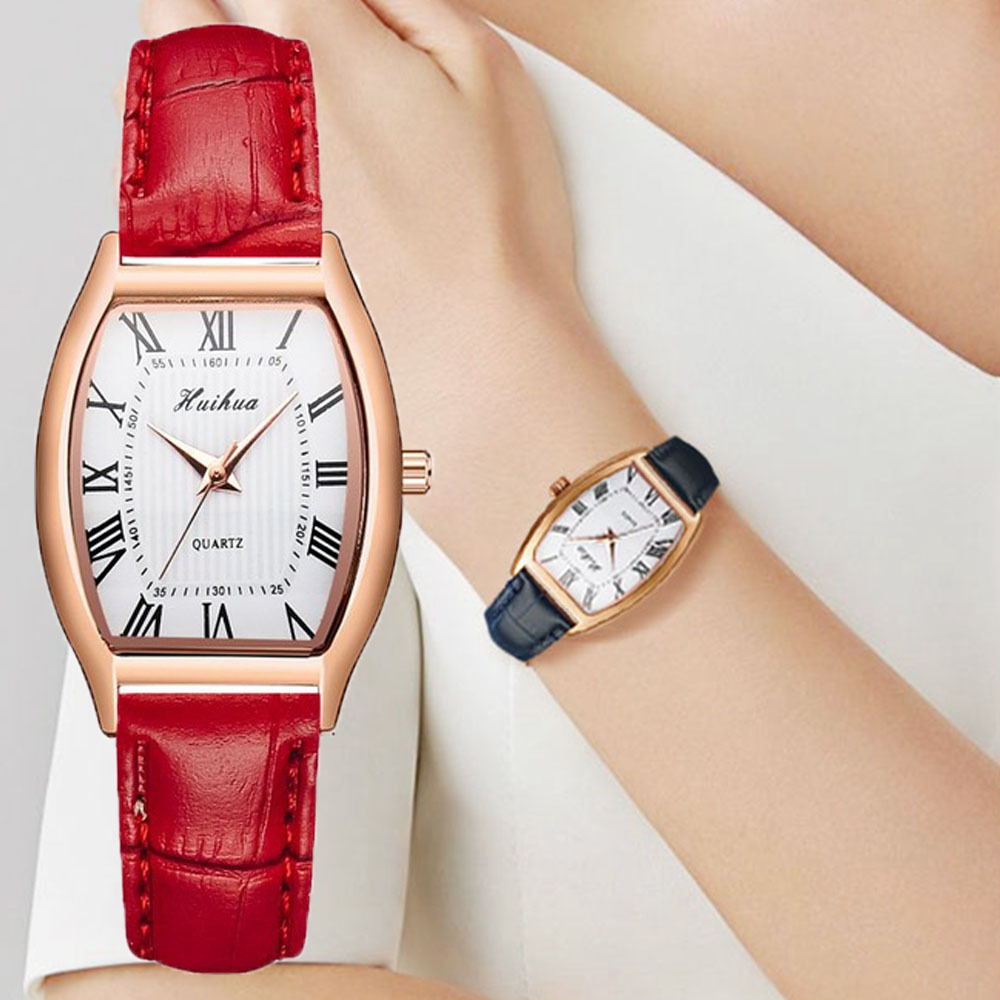 Valentine's Day Gift Barrel-Shaped Women's Quartz Watch Simple Roman Lettering Retro Belt Fashion Couple Watch