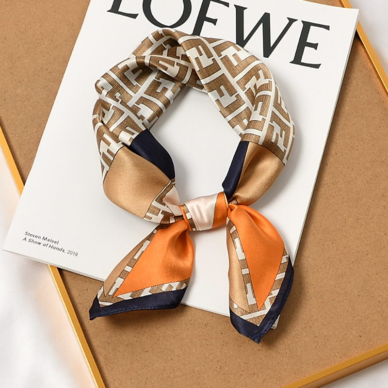 Silk mulberry silk small square scarf women's all-matching Hangzhou Silk spring and autumn scarf all-matching socialite style fashionable western style
