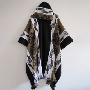 2024 Fashion Knitted Cape Men's Fashion Retro Ethnic Totem Cape Sweater Cape Factory