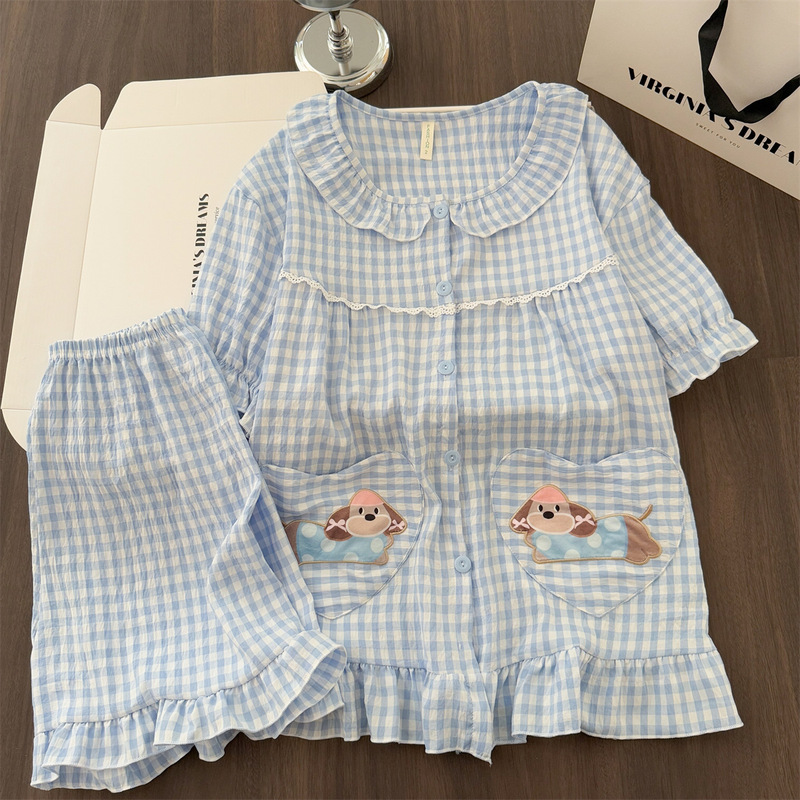 Pajamas for Women, Short-Sleeved Shorts, Cloud Cotton, Cute Cartoon Handbags, Sweet, Loose, Fresh, Sweet and Cuddly, Summer