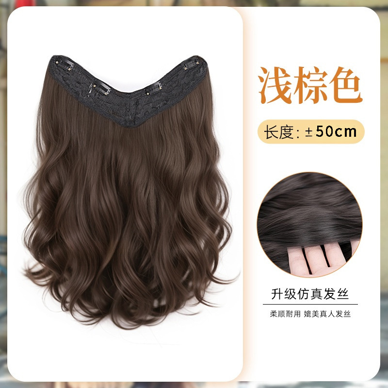女性用ウィッグ、ワンピース、ビッグウェーブ、目に見えない、シームレス、軽くて薄い、増毛、ふわふわ、ロングカーリーヘア、人工毛エクステンション|undefined