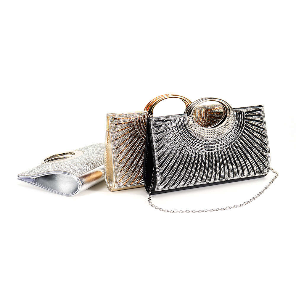 Cross-Border Temshiyin Hot-Selling Fashion Evening Shiny Rhinestone Striped Handbag Wedding Bridesmaid Bag_voghion.com
