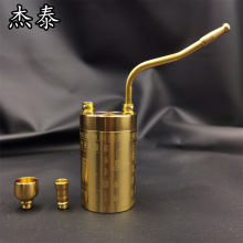 黄铜精雕百福水烟壶四用 插粗中细水过滤烟斗 新款纯铜烟斗摆件