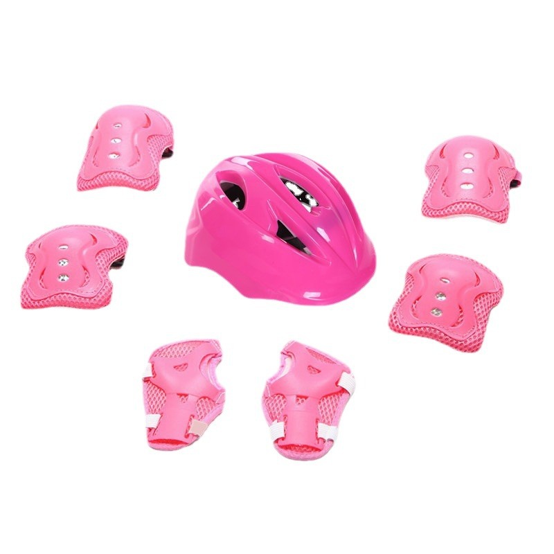 Casco para niños equipo de protección polea patines equipo de protección traje scooter equilibrio coche equipo de protección conjunto de siete piezas fuente de fábrica