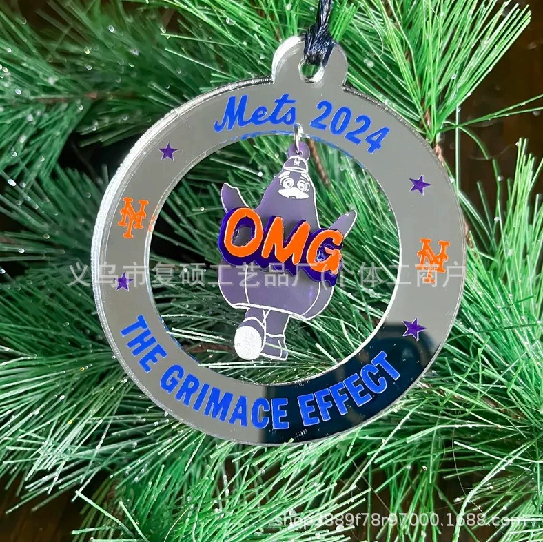 Новые трансграничные Grimace 2024 Mets Season Ornament Рождественские подвески