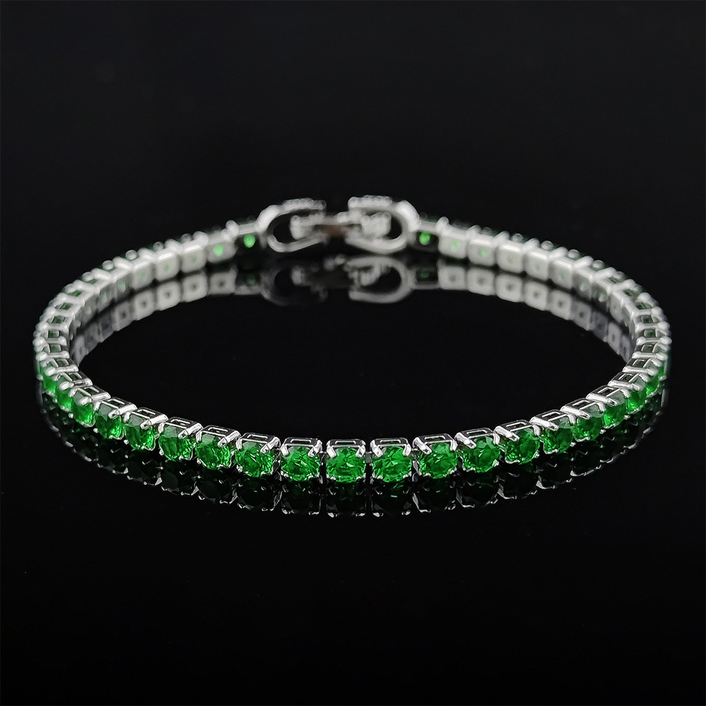 Hip Hop Tennis Armband Handstück Mehrfarbiges Zirkon Armband Damen Volldiamant Nicht verblassend S5787_voghion.com
