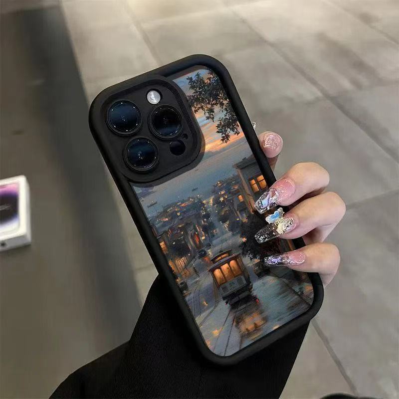 Paisaje rural para iphone16pro funda para teléfono móvil Apple 15 anti-caída 14 personalidad 13promax nuevo 12x