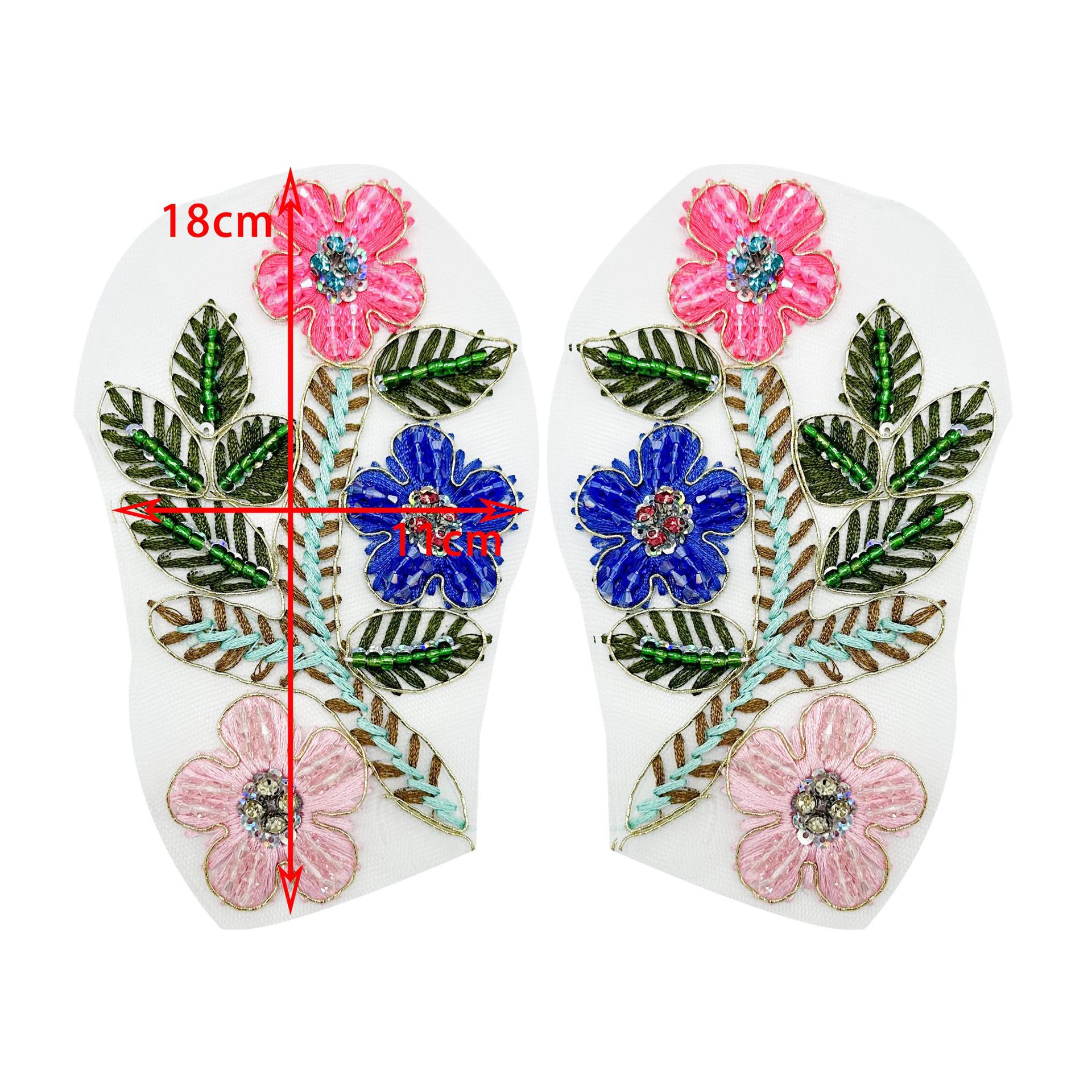 Encaje color flor par nueva ropa de Mujer Flor tridimensional flor pegajosa vestido de novia joyería DIY accesorios decorativos image 5