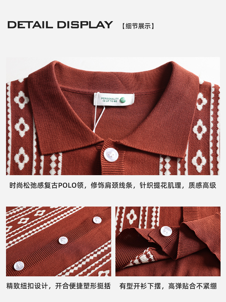 Camisas de polo de estilo europeo y americano de alto nivel para hombres de verano de mangas cortas, cuello de negocios casuales, camisas de polo para hombres