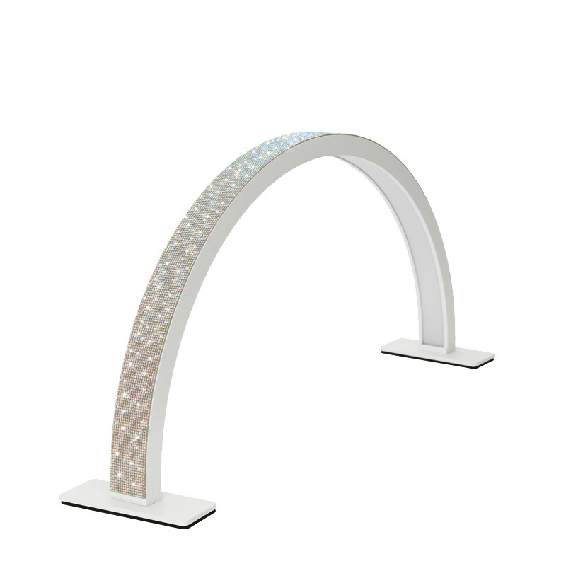 Transfronterizos media luna belleza manicura lámpara de cinta perforación soporte sin sombra luna curva belleza lámpara manicura luz de mesa belleza