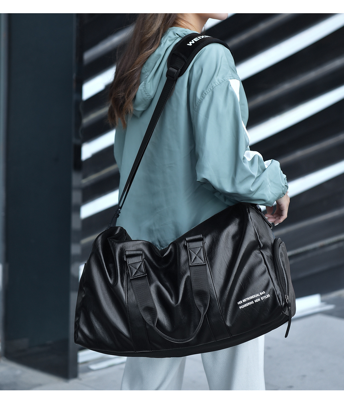 Sac à main de grande capacité pour hommes, bagages de loisirs à la mode, sac de voyage pour sports de plein air, sac de fitness à séparation sèche et humide_voghion.com