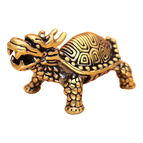 Lucky Dragon Turtle Ornaments Pure Copper Retro Basalt Auspicious Crafts Copperware Souvenirs Street Stall Wholesale