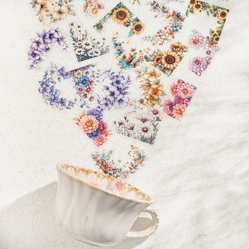 美好的一天 Flower corner theme PET sticker Flower corner series hand account material DIY decoration collage