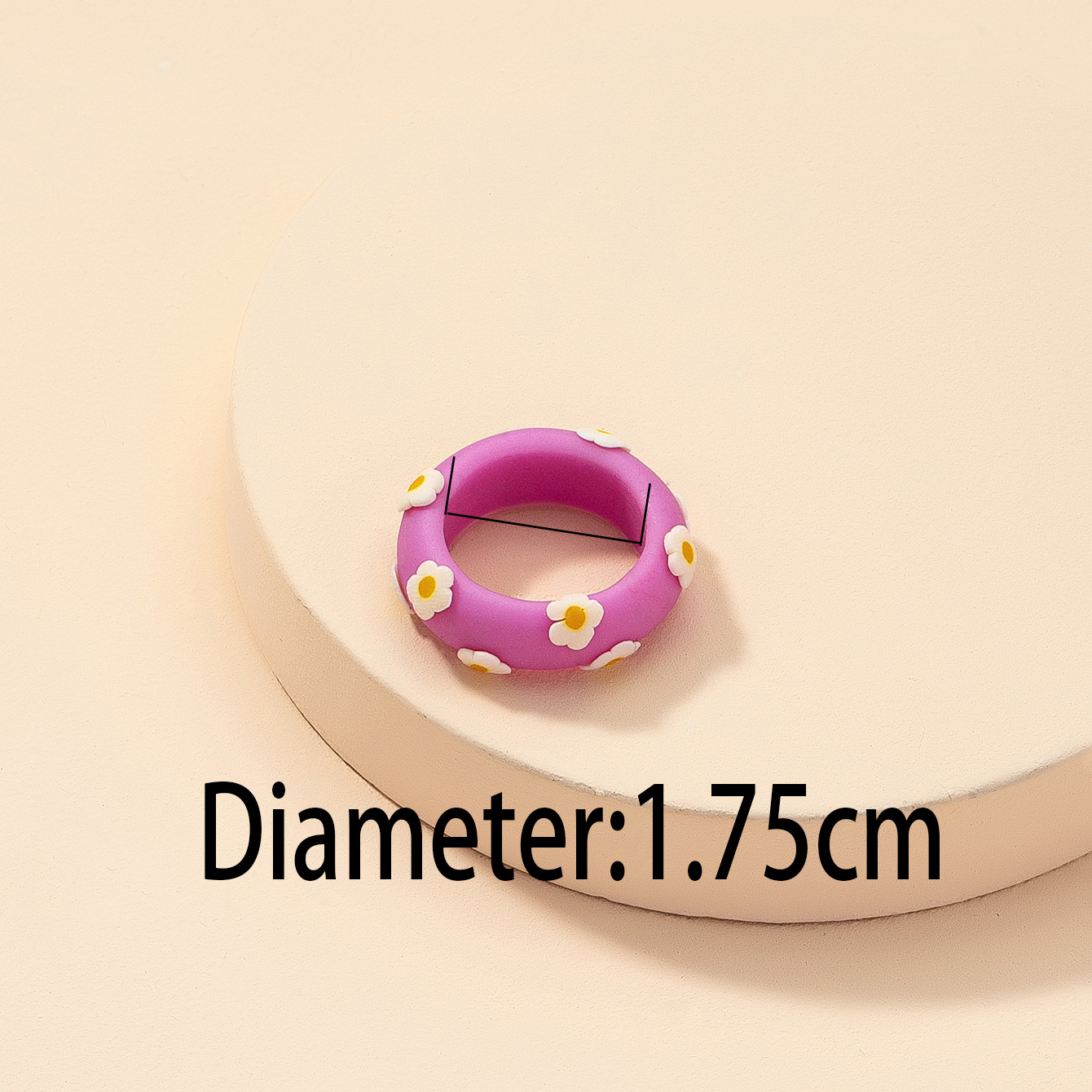 Simple Contrast Color Soft Ceramic Flower Ring Wholesale Nihaojewelry display picture 4