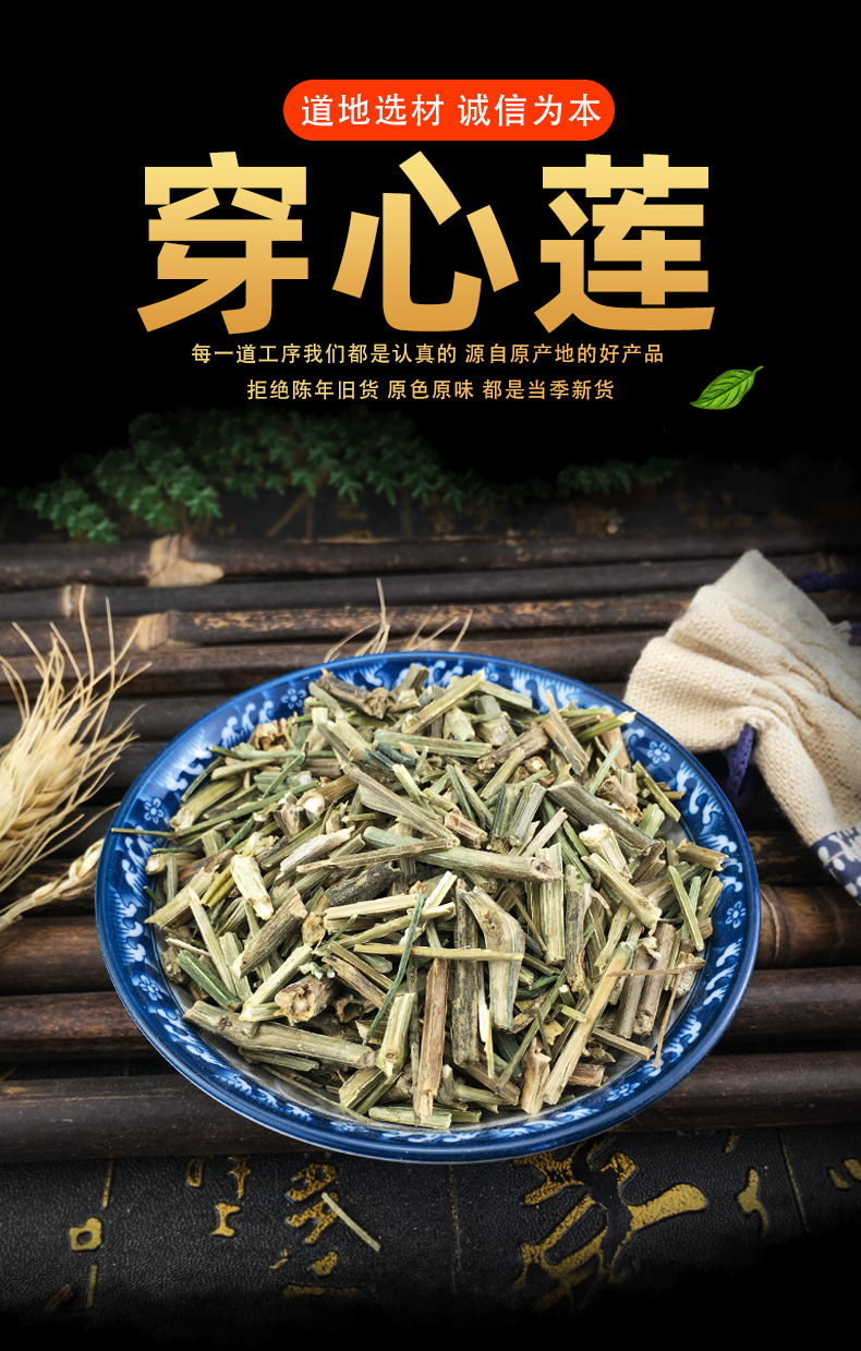 Chuan Xin Lian Dried Andrographis Herb Leaves 1 Jin Bulk Loose Cut for Herbal Decoction key features