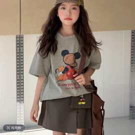 儿童短袖t恤纯棉夏季新款中大童宝宝衣服女童薄款卡通上衣童装潮T