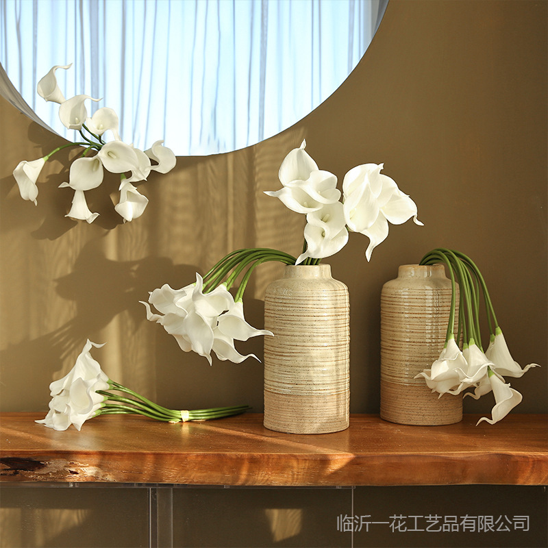 Artificial Flower single-branch Calla Lily feel artificial flower indoor living room decoration hotel dining table flower arrangement decoration photography props